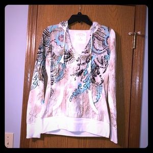 Like new lightweight metallic trim hoodie